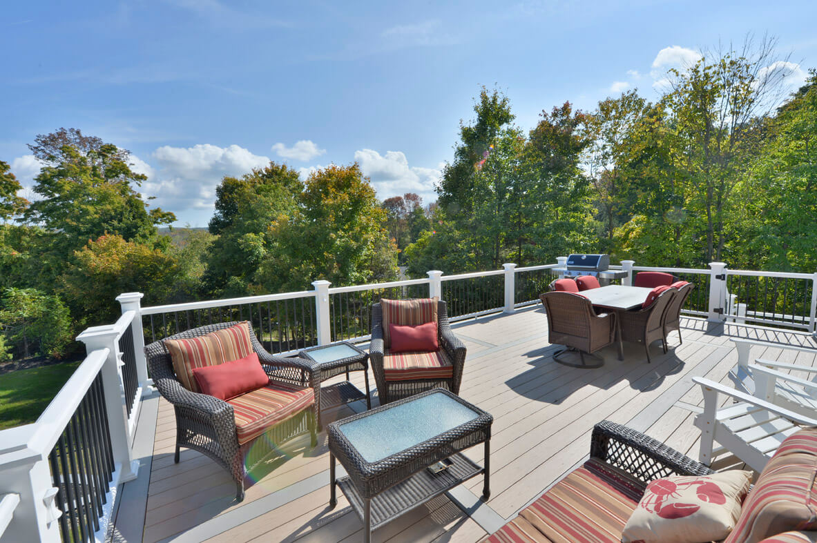 azeck deck by kehoe kustom orange county set deck system NY white railings patio furniture