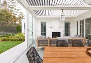 Pergola X Weather Proof Patio with Glass Sliding Doors